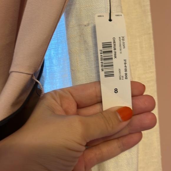 Worthington soft pink peplum dress with belt NWT - Picture 2 of 5